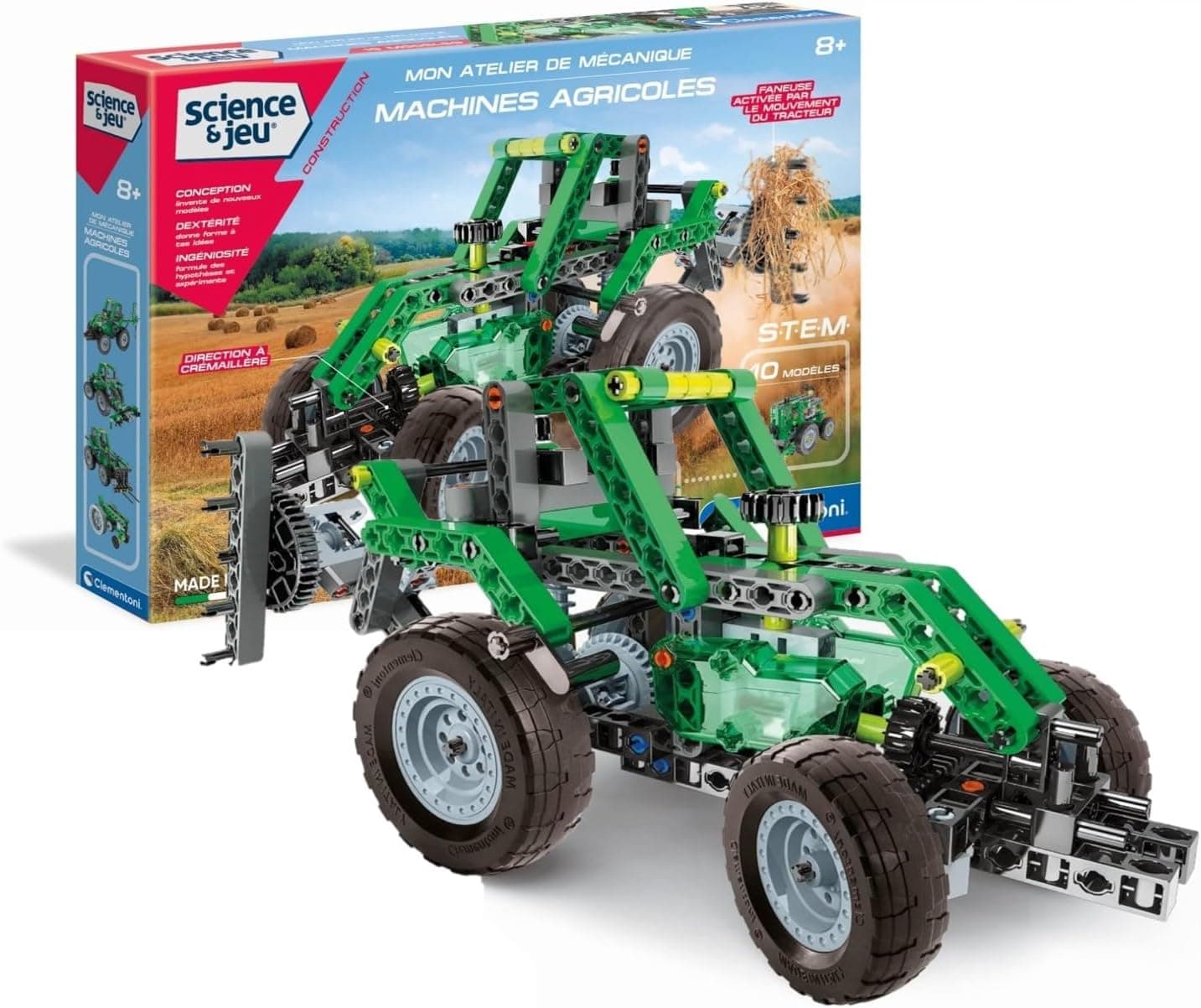 Clementoni Atelier Mécanique Agricole | Kit de construção de máquinas agrícolas para crianças