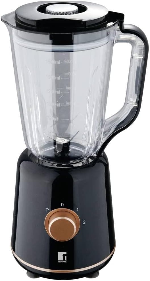 BERGNER Copper Liquidificadora de copo de grande capacidade, 2 velocidades com função de pulso, potência de 800 W, jarro de vidro de 1,8 l, lâminas resistentes de aço inoxidável