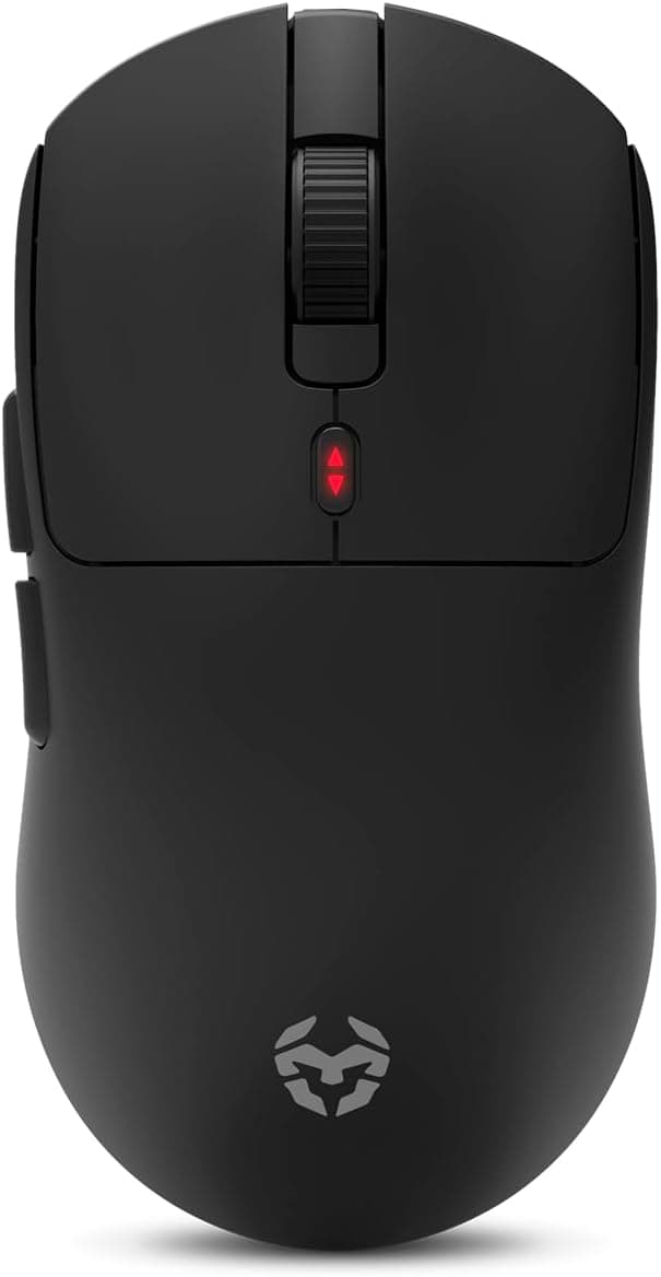 KROM KLEVER Black - Rato Gaming sem fios ultraleve, 55 gramas, sensor ótico de precisão Pixart PMW 3325, 6 botões, 6 níveis dpi até 10000, recetor sem fios de 2,4 GHz incluído, USB, preto.