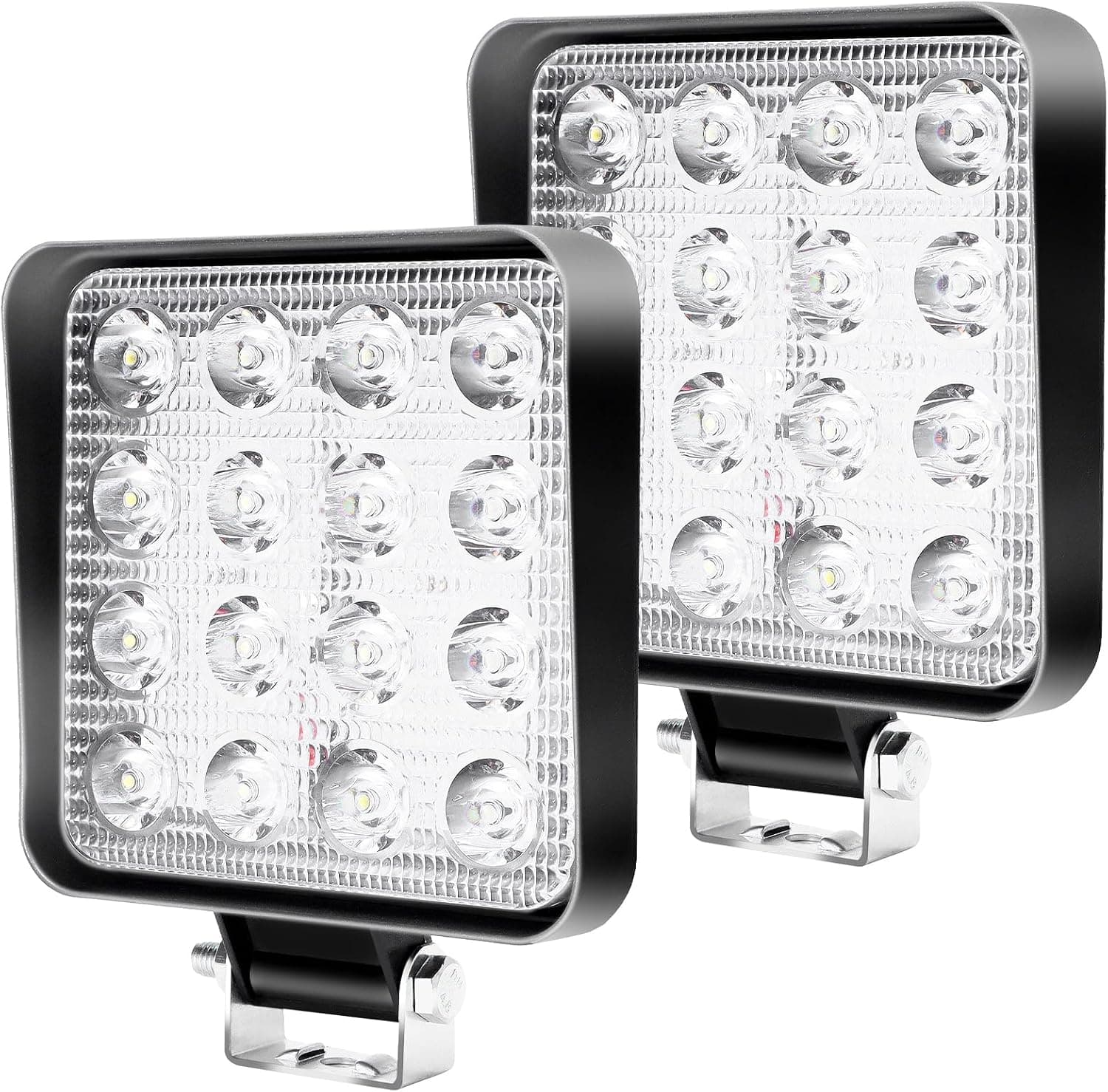 CCLIFE Farol de trabalho 12 V 48 W holofote LED 4 x 4 impermeável 6000 K para trator mota camião carro ATV UTV SUV 13 x 11 x 2 cm, 2 peças CushHom