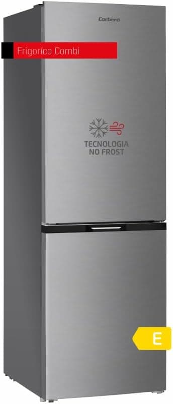 Frigorífico Combi capacidade 293 L, No Frost, cor nox, luz LED, Crisper, varandas ajustáveis, prateleiras de vidro, ovos, baldes, 40 Db
