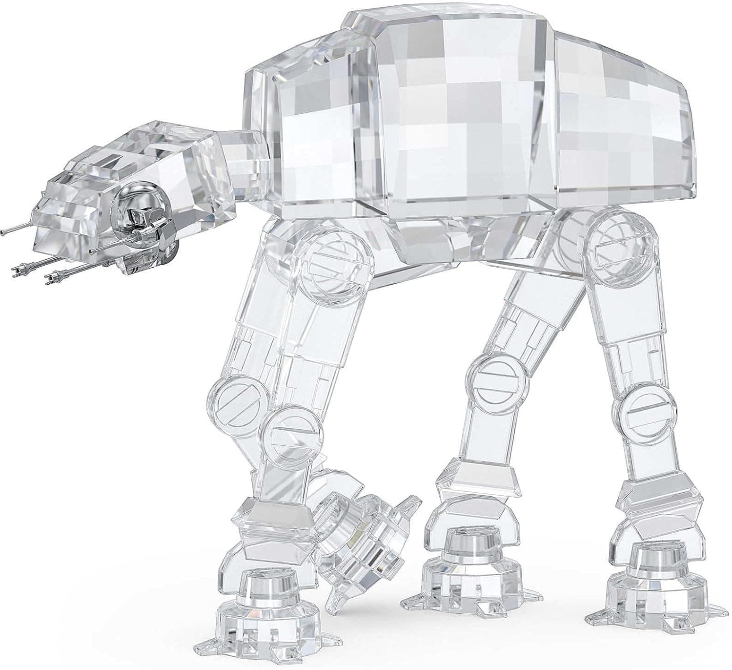 Swarovski Star Wars, figura do veículo AT-AT em vidro transparente com detalhes de metal polido