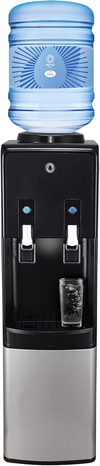 Fonte de água doce Deluxe versão água fresca e temperada que permite manter uma boa hidratação durante todo o dia. Ideal para espaços pequenos, preto, prata, aço inoxidável