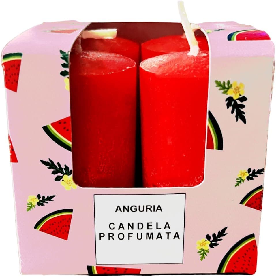 Conjunto de 4 velas perfumadas Pocket Season diâmetro 3 cm altura 5,5 cm - primavera/verão - melancia - Cereria Di Giorgio