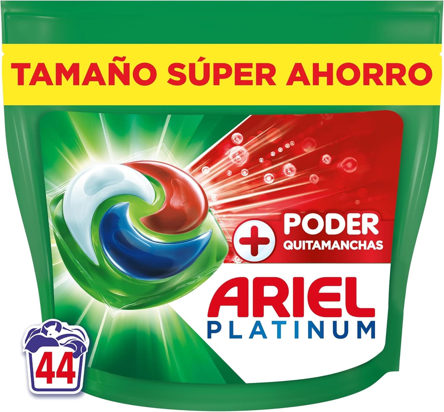 Ariel PODs Platinum | Cápsulas de detergente líquido com poder tira-nódoas para 44 lavagens