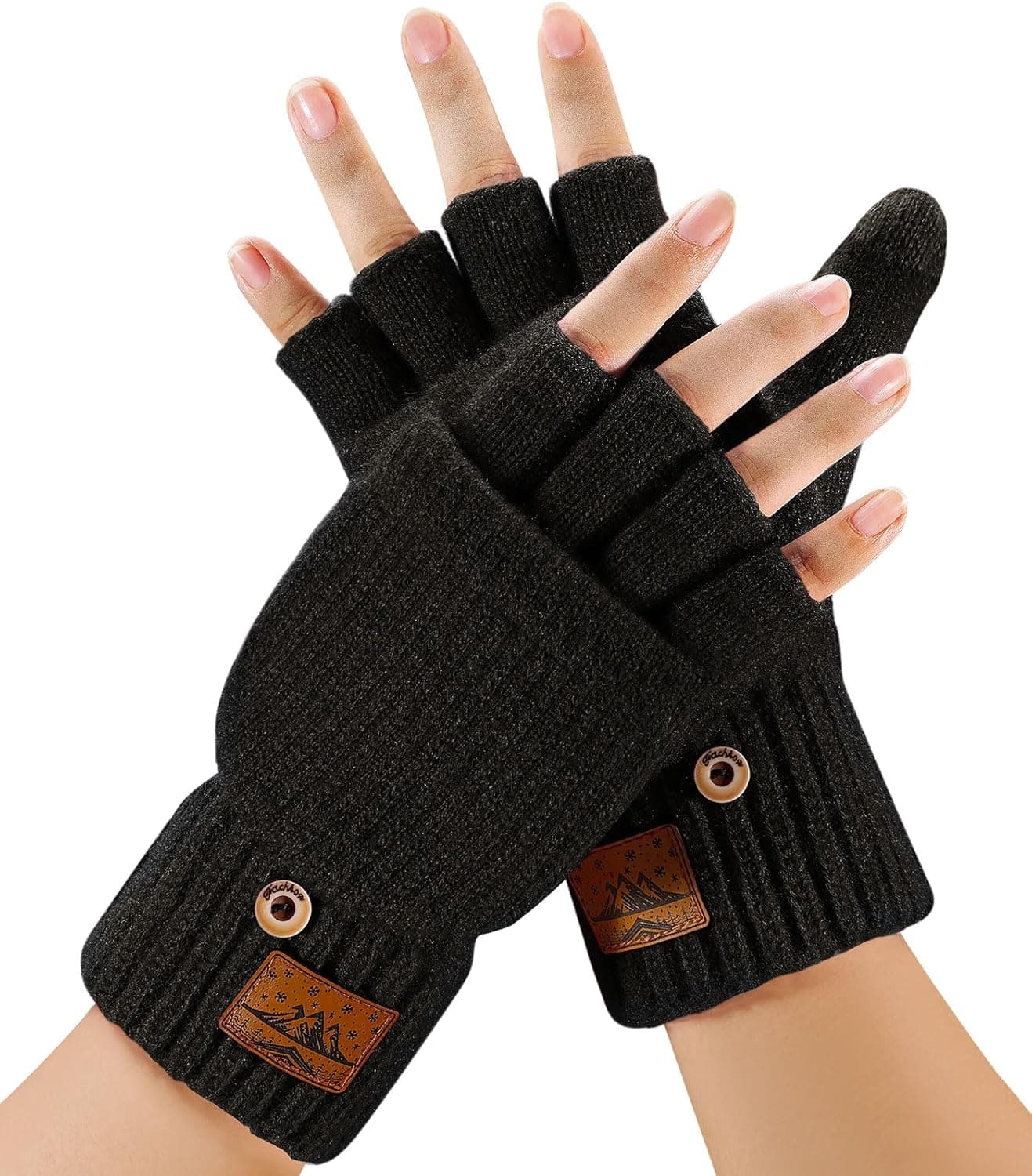 Luvas de inverno sem dedos unissexo