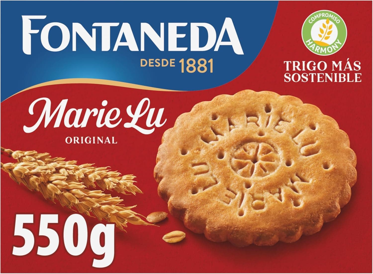 Fontaneda MarieLu Original | Bolachas com 60% cereais fonte de fibra 550 g