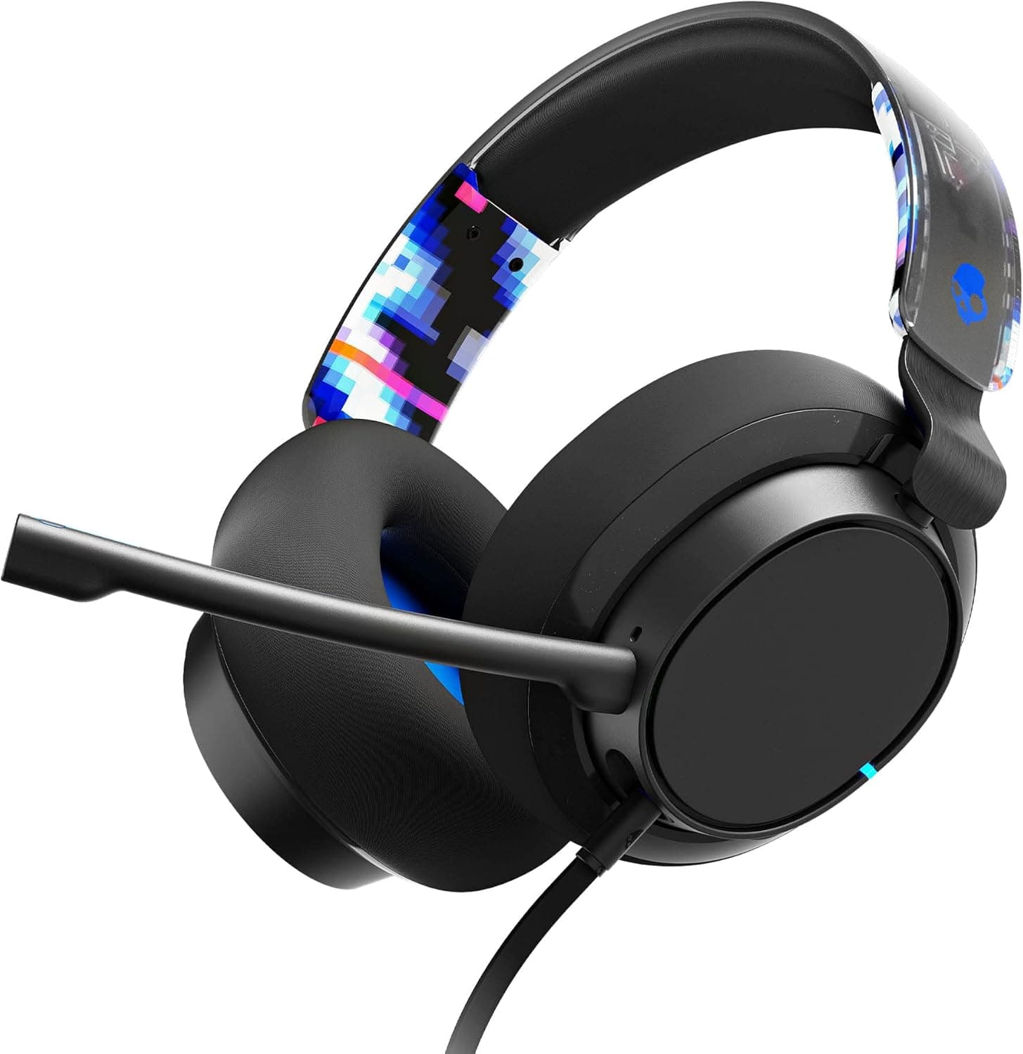 Skullcandy SLYR Pro Capacetes Over-Ear multiplataforma com cabo para jogar, com Enhanced Sound Perception, microfone com IA, compatíveis com Xbox PlayStation e PC - azul