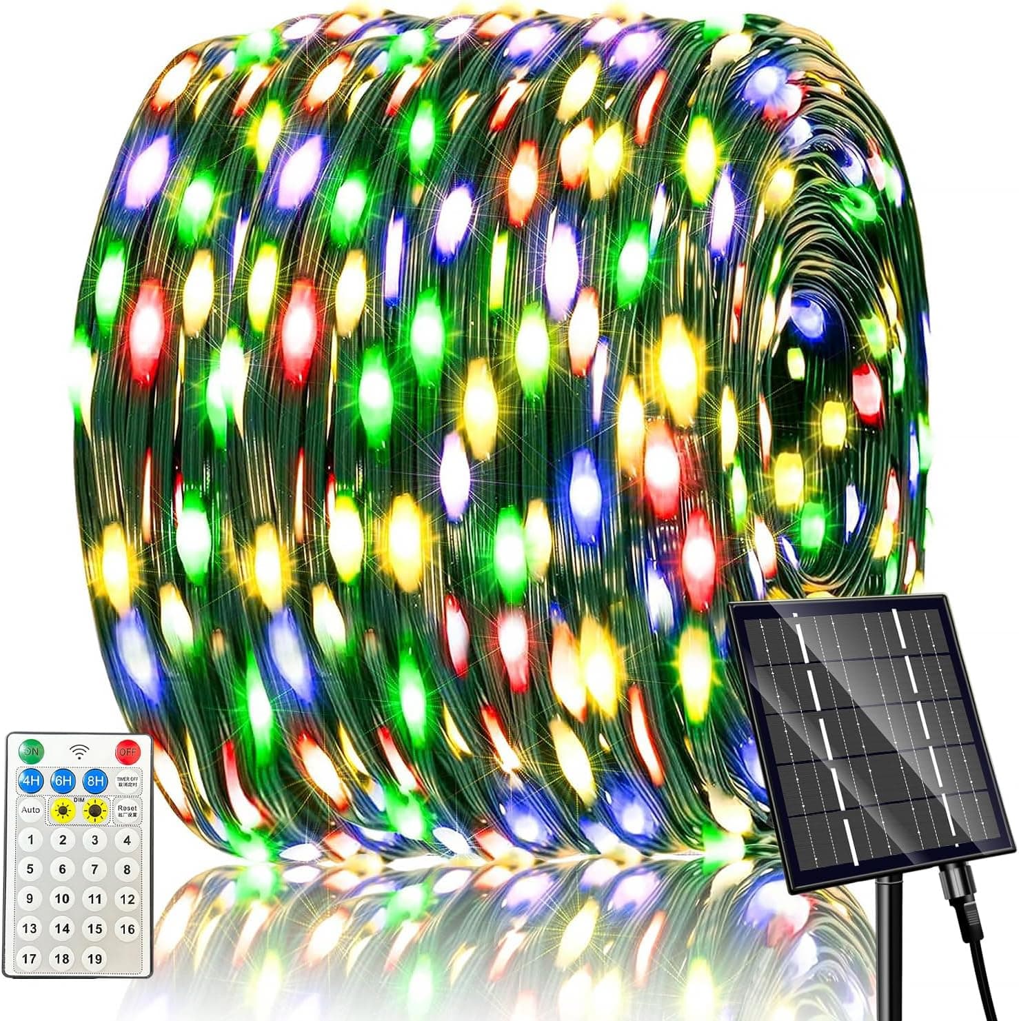 400 LED, 40 Metros de Luzes solares LED exterior jardim, 19 modos de luzes exteriores Natal, IP65 à prova de água luzes de Natal solares, luzes solares ao ar livre para varanda, jardim, árvore de Natal, festa
