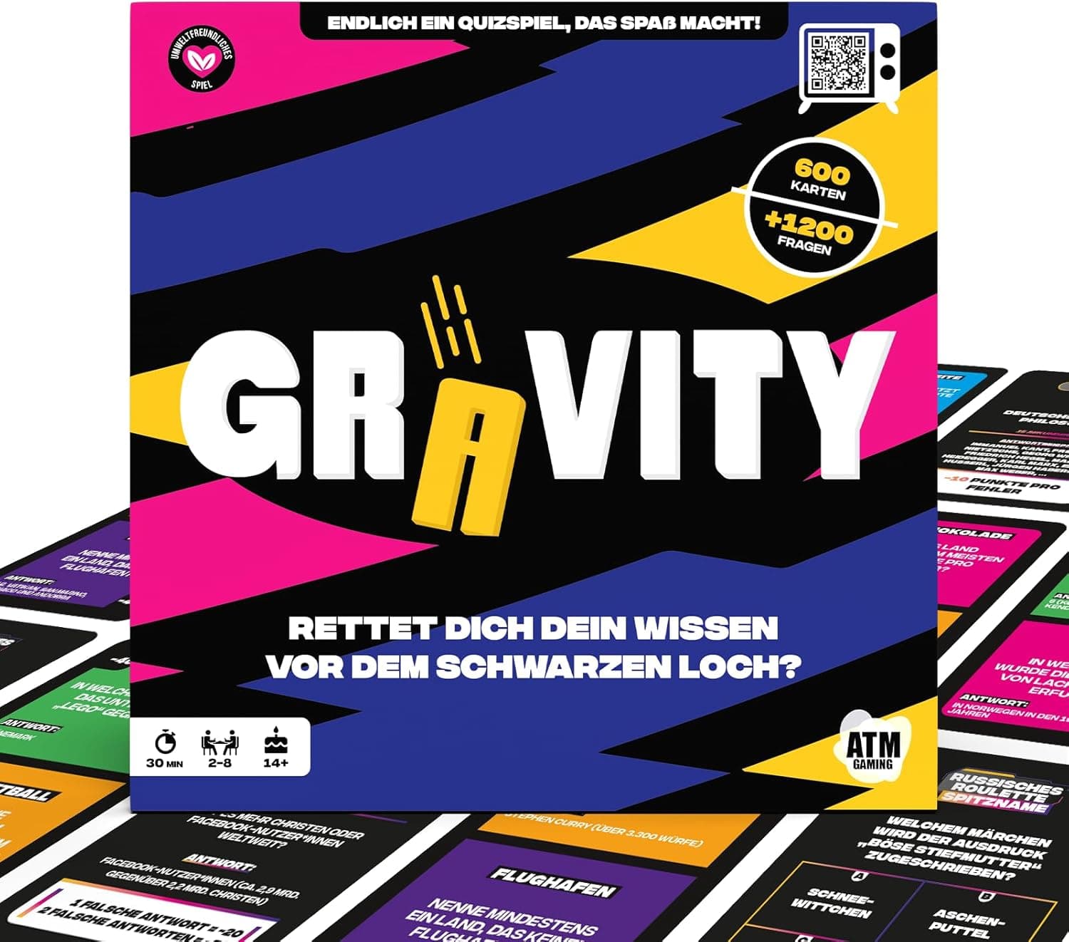 Gravity Jogo de mesa, estratégia e conhecimento, conjunto de perguntas para conhecimentos gerais com amigos e familiares, conjunto de mesa para adultos, 2 a 8 jogadores