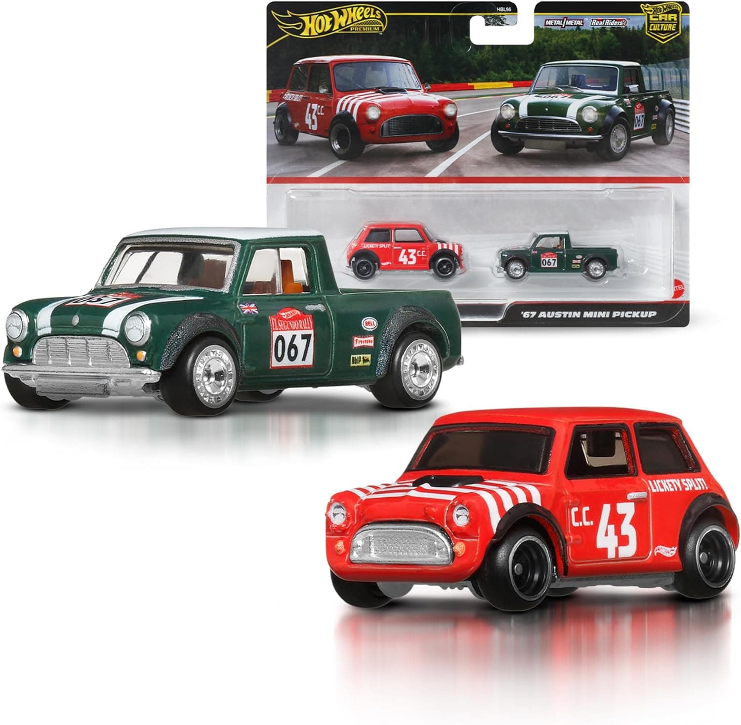 Hot Wheels Premium Car Culture JBK97 | Pack de 2 carros de coleção em miniatura 1:64 com pneus Real Riders e chassis metálico