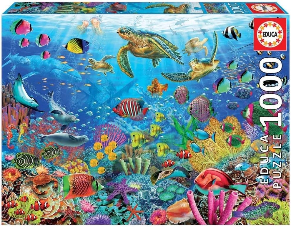 Educa Turtles in Paradise | Puzzle de 1000 peças para adultos com cola incluída