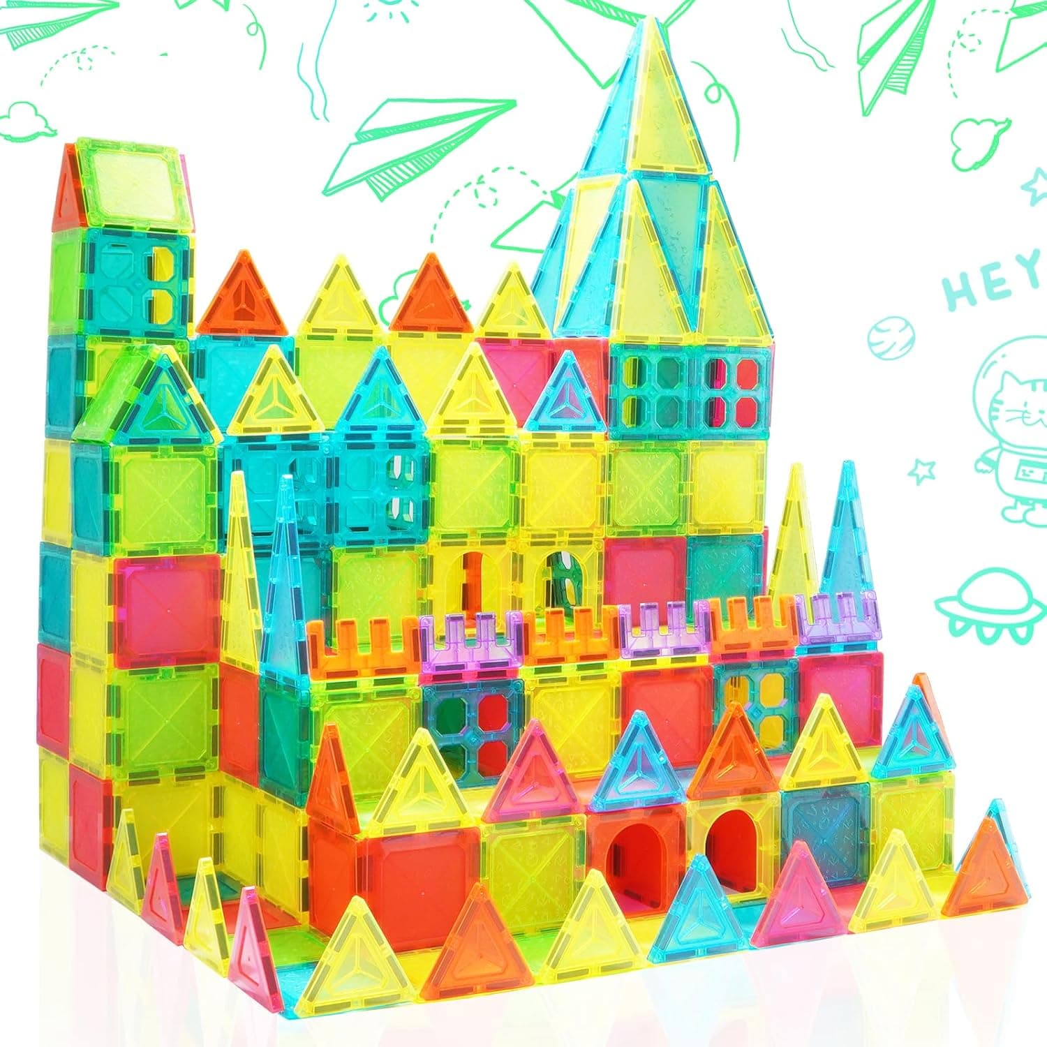 Beeyouk Brinquedos crianças 3 anos, blocos magnéticos construção crianças, Montessori peças magnéticas crianças, construções magnéticas crianças coloridas jogo ímans, presente para meninos 5 6 7 8 9