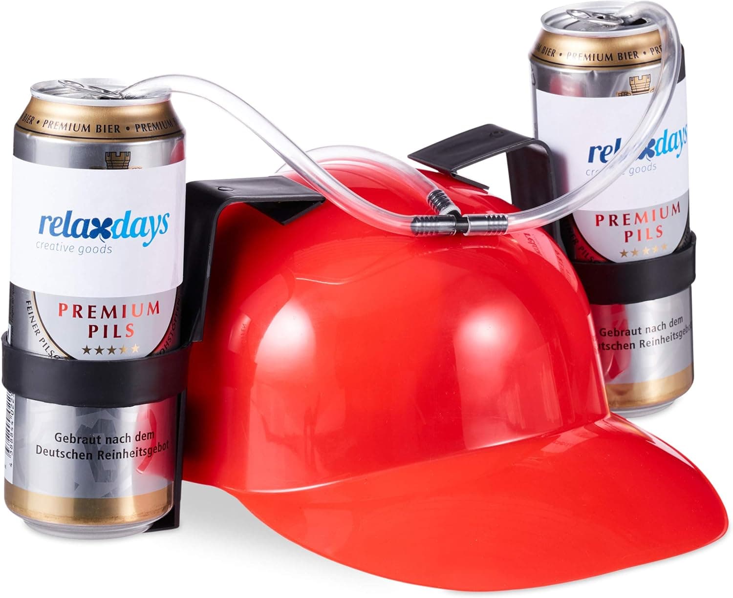 Relaxdays Beer Cap | Chapéu divertido para adultos com suporte para duas latas