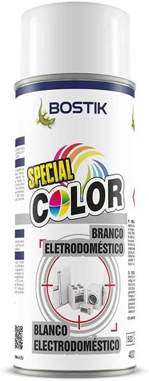 Bostik Super pintura em spray acrílico para uso profissional e doméstico, multifunções, secagem rápida, acabamento brilhante, interior e exterior, branco eletrodom, 400 ml (a embalagem pode variar)