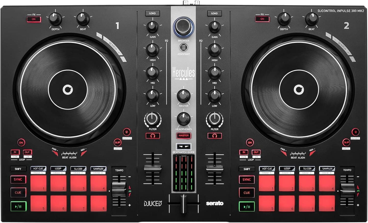 Hercules DJControl Inpulse 300 MK2 - Controlador de Dj Usb - software de DJ e tutoriais incluídos