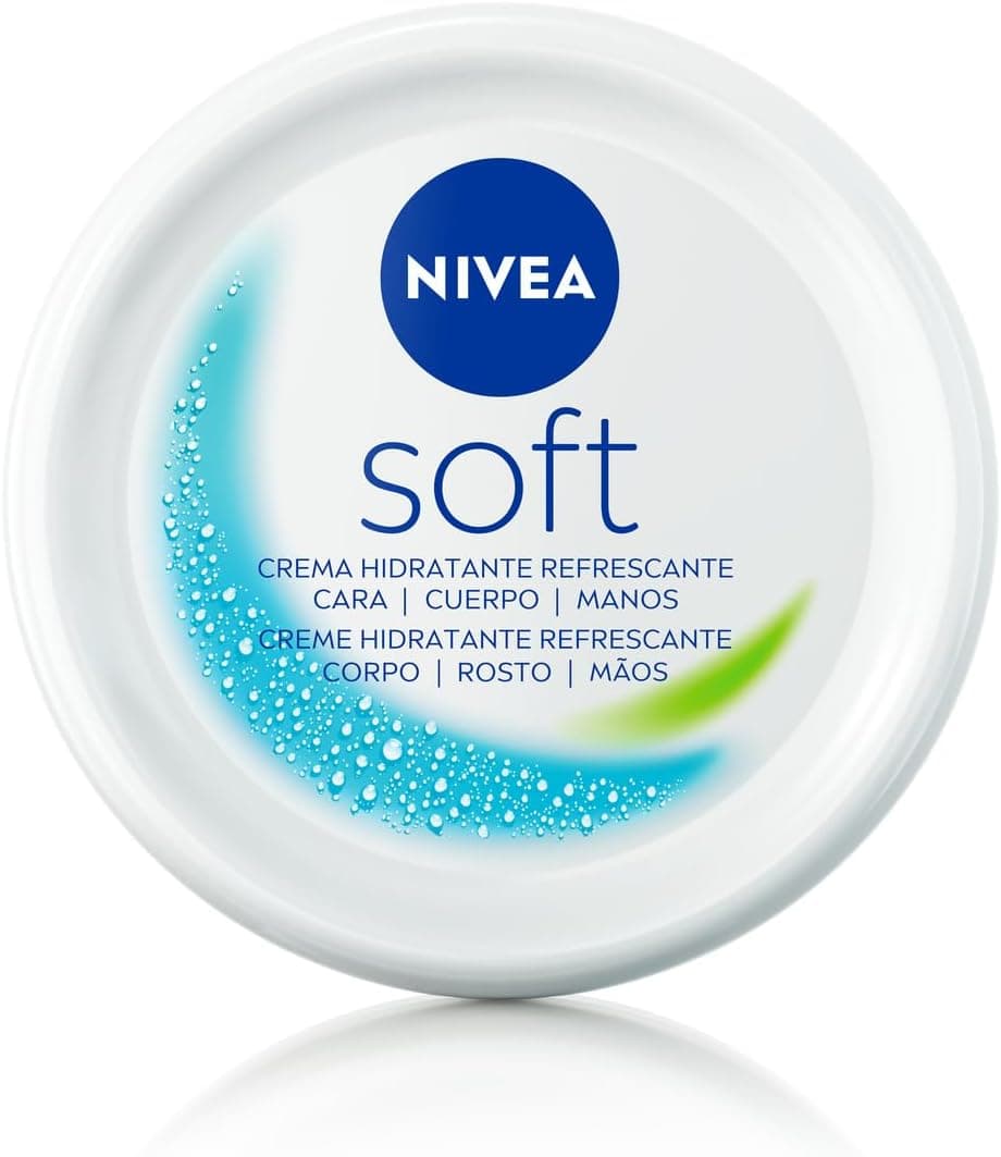 NIVEA Soft (1 x 375 ml), creme multiusos com óleo de jojoba e vitamina E, creme hidratante intensivo para os cuidados da pele do rosto, corpo e mãos, sem parabenos