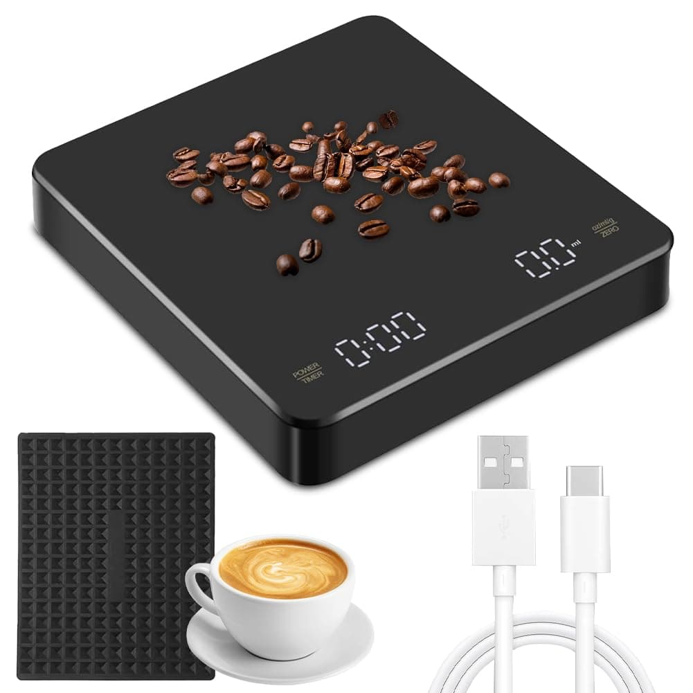 Peelanmall | Balança digital de cozinha portátil com temporizador e indicação LED, precisão 0,1 g até 3 kg, recarregável