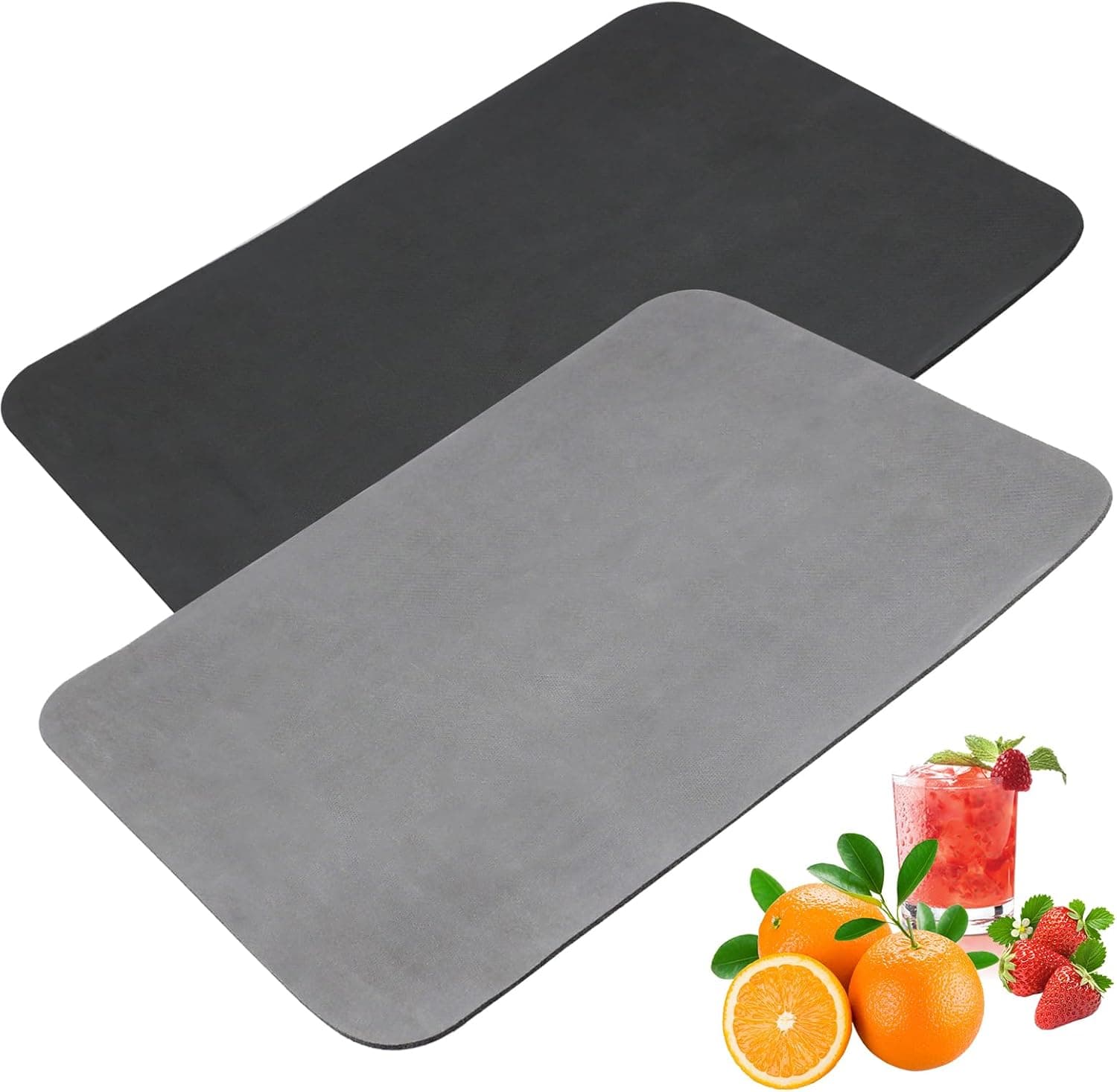 KiKiHong 2 peças tapete de pratos super absorvente tapete escorrer pratos 40 x 50 cm tapete de café adequado para cozinha sala de estar antiderrapante