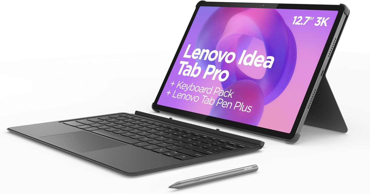 Lenovo Idea Tab Pro Tablet de 12,7" 3K (MediaTek Dimensity 8300, 8 GB RAM, 256 GB UFS 4.0, 144 Hz, Wi-Fi 6E, Bluetooth 5.3, Android 14), cinzento, inclui teclado + caneta