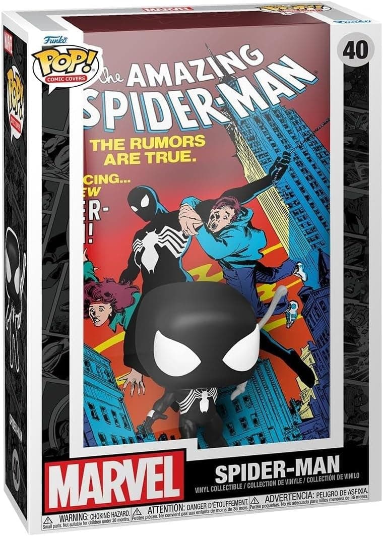 Funko Pop! Comic Cover: Marvel - Amazing Spider-Man #252 - Figura de vinil colecionável - ideia de presente- Mercadoria oficial - brinquedos para crianças e adultos - boneco para colecionadores
