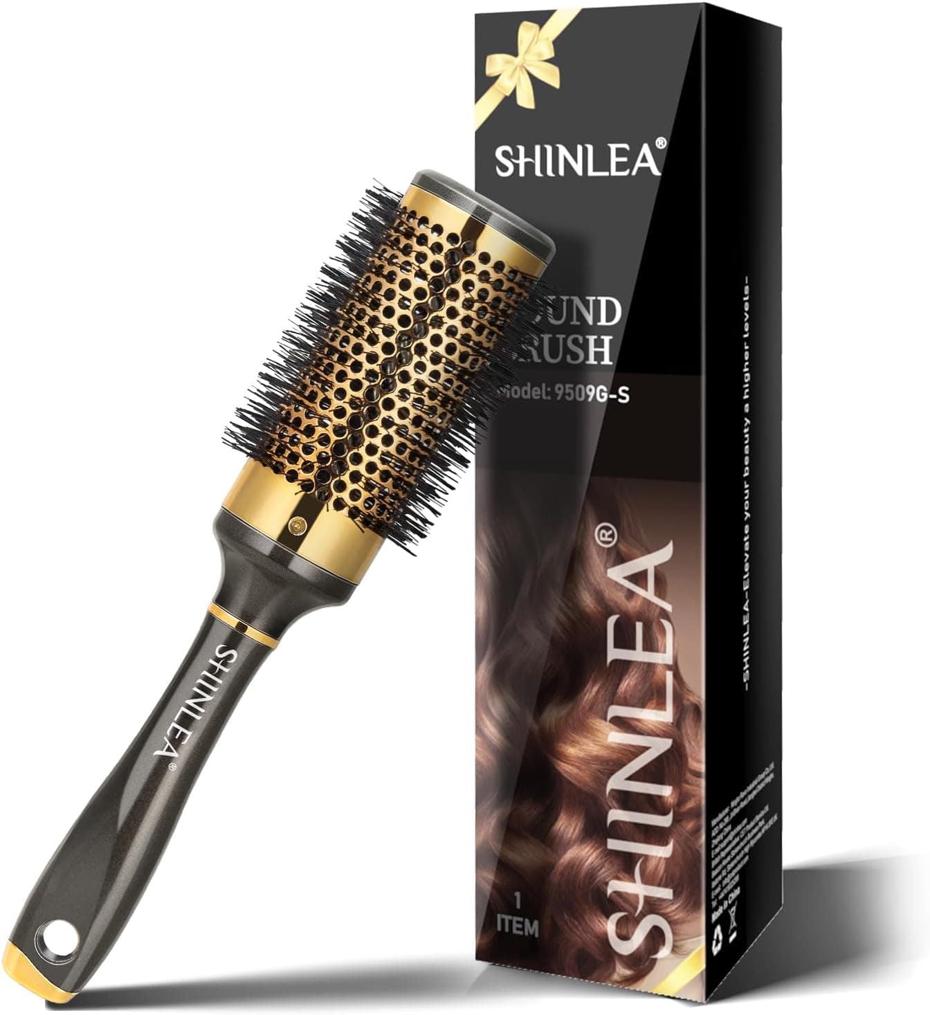 Escova de cabelo - SHINLEA pente cabelo encaracolado escova antipuxões para menina mulheres, homens e meninos 43 mm, desembaraçante, penteado e secagem, adicionando volume e brilho para cabelo fino