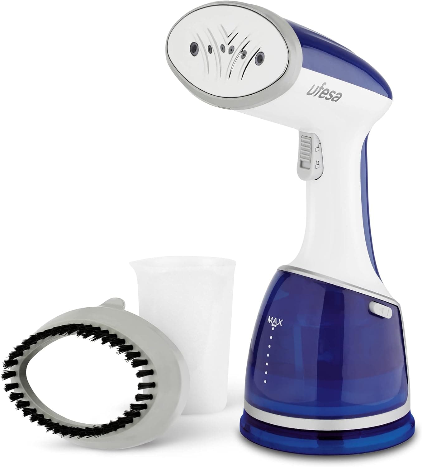 Ufesa Steam Style Compact Ferro vertical a vapor, viagem, 1700 W, depósito de 220 ml, elimina rugas, odores e desinfecta, com escova para tecidos grossos, pronta em 25 s, auto-desligado