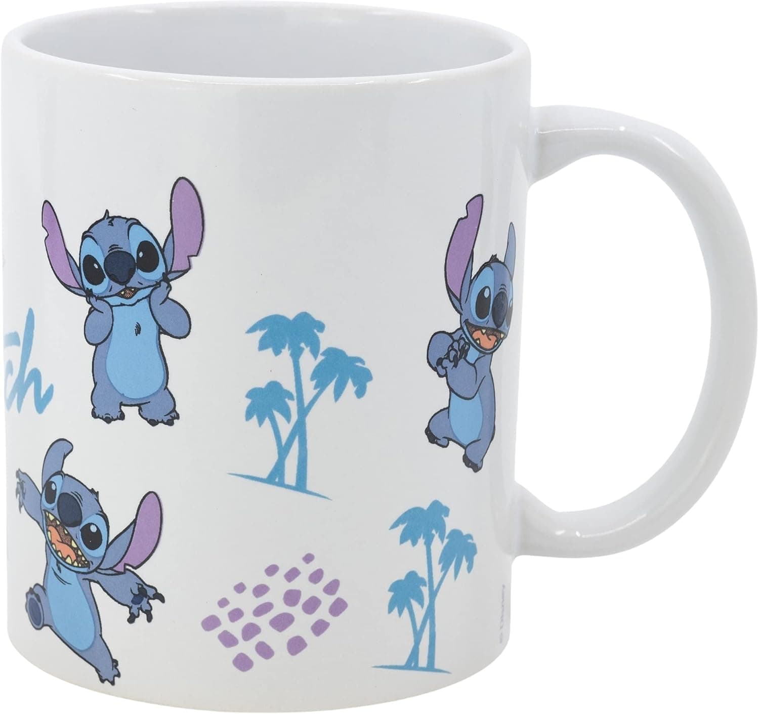 Caneca de cerâmica de 325 ml em caixa de presente Stitch, azul/lilás, Casual