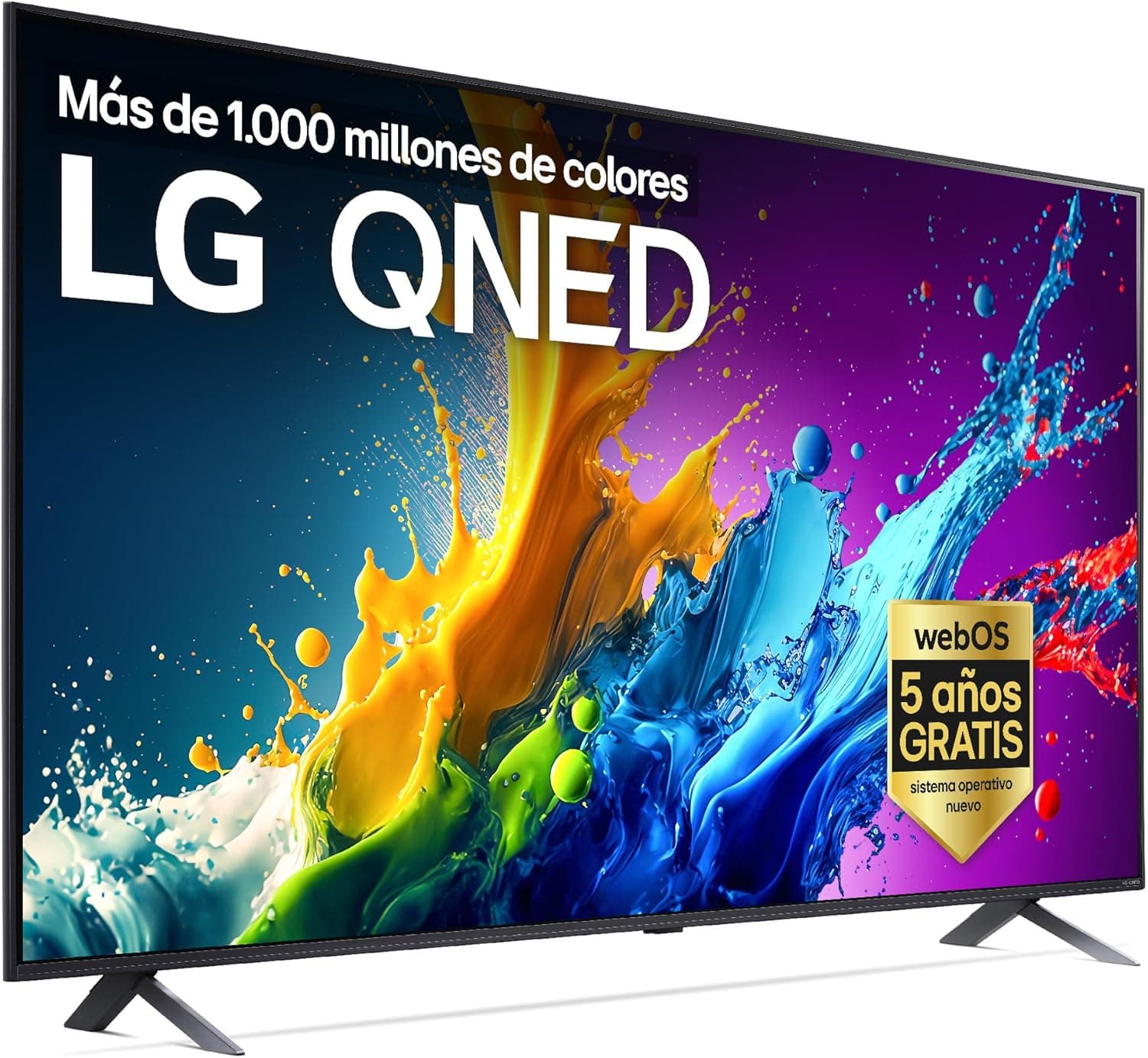 LG 75QNED80T6A 75", 4K QNED, Smart TV, HDR10, WebOS24, série 80, processador potente e inteligente, Dolby Digital Plus, Alexa/Google Assistant, preto 