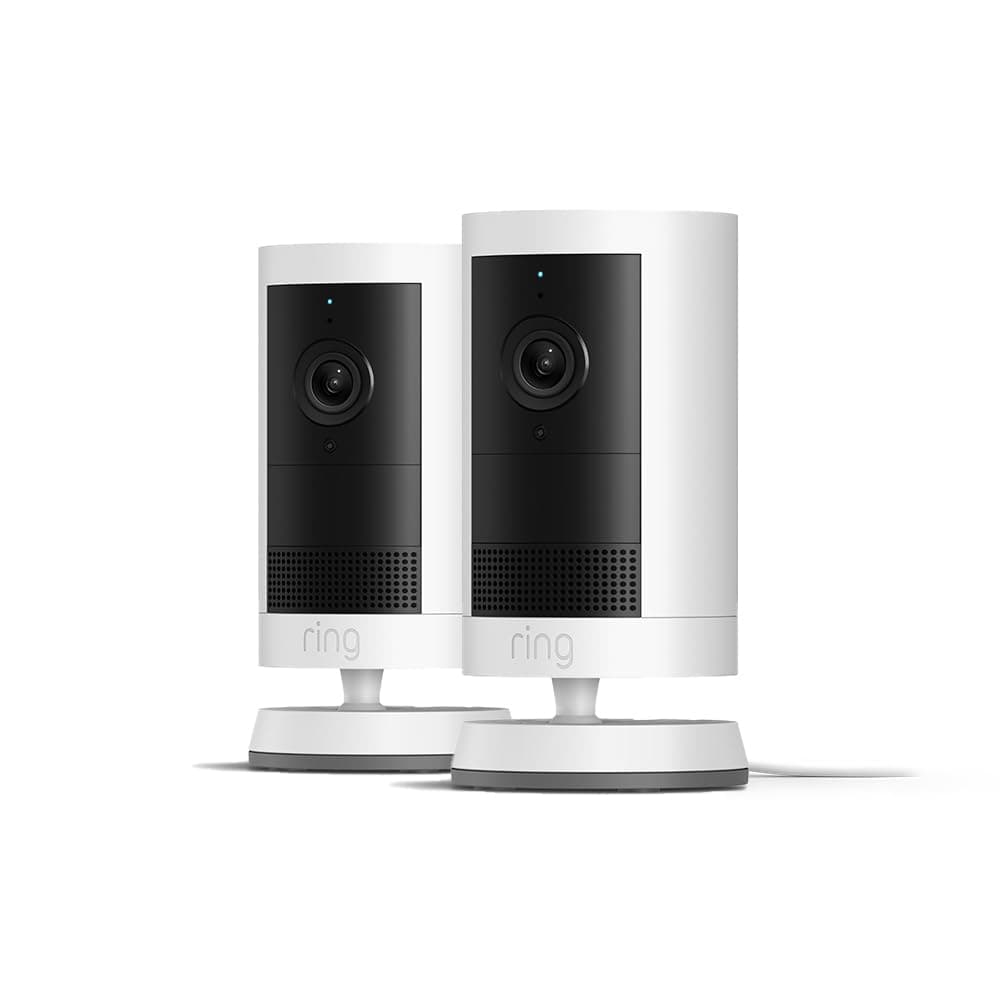 Nova Câmara Exterior Ring Plus | Vídeo 2K | Câmara de Segurança Faça Você Mesmo | Teste Gratuito do Plano Ring Home durante 30 Dias | 2 Câmeras