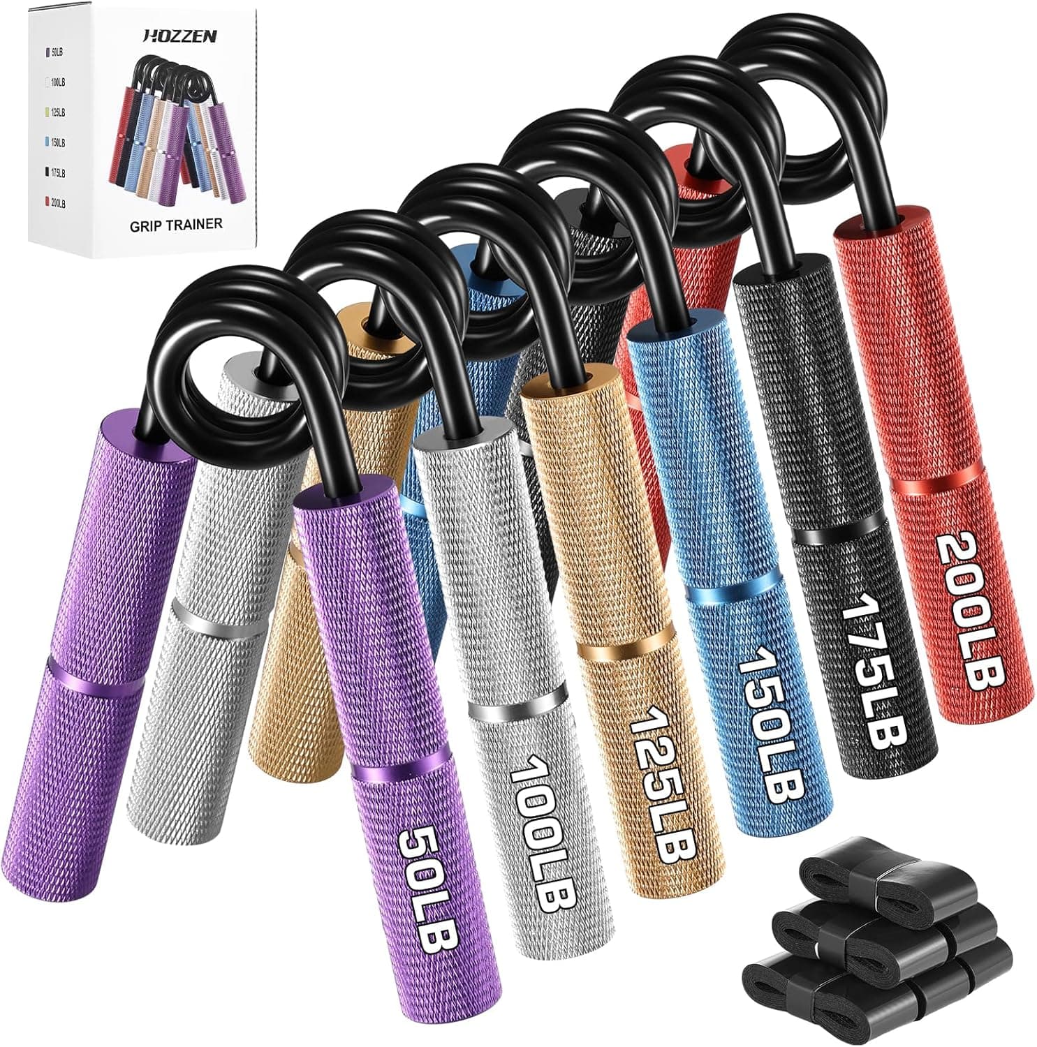 Hozzen 6 Set Metal Hand Grip - 50 lbs-250 kg Antebraço