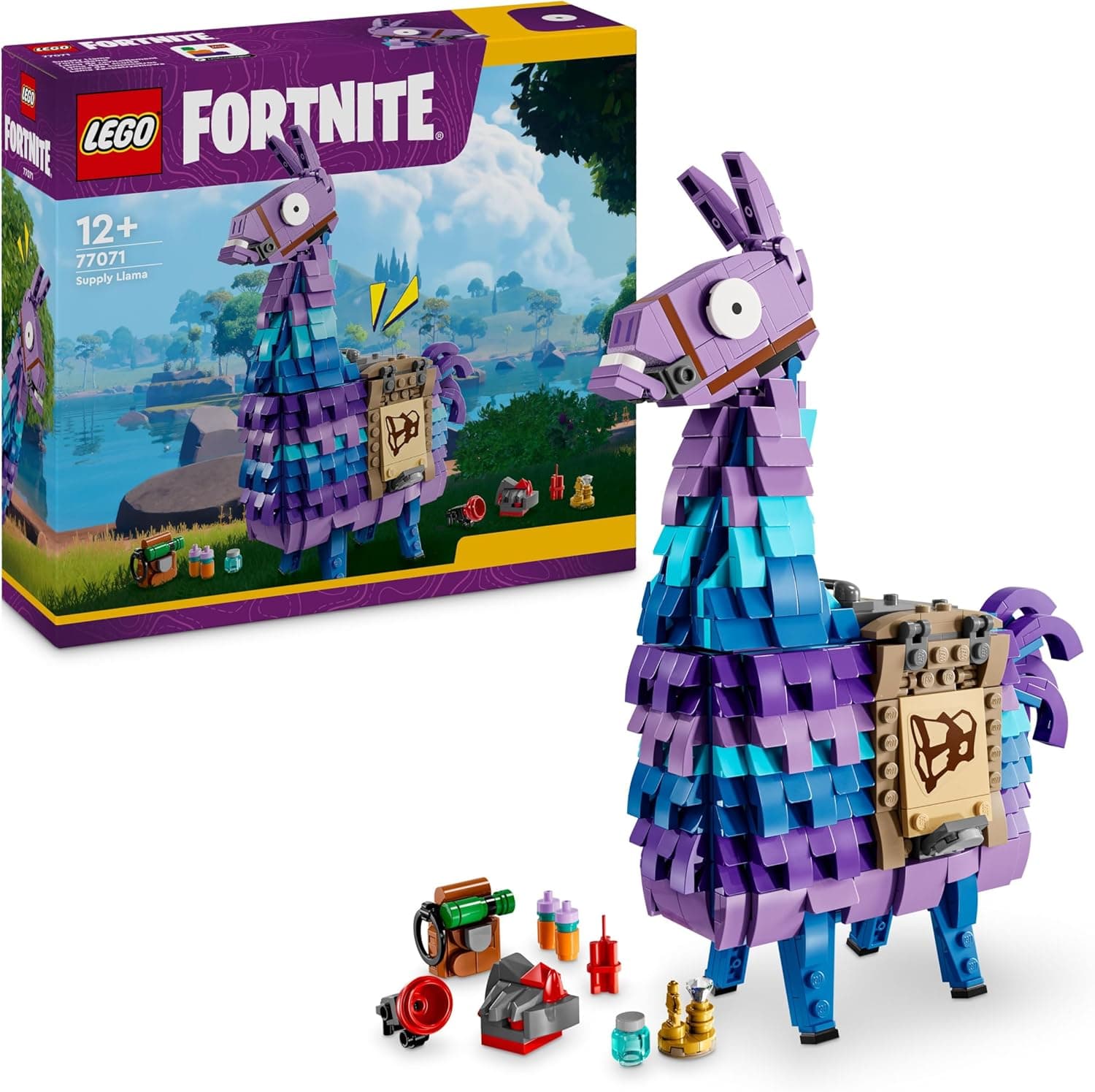LEGO Fortnite Chama de suprimentos brinquedo de construção, presente de Páscoa para Jamers de 12 anos, adolescentes e adultos, figura articulada para jogar, decoração de personagem do jogo 77071