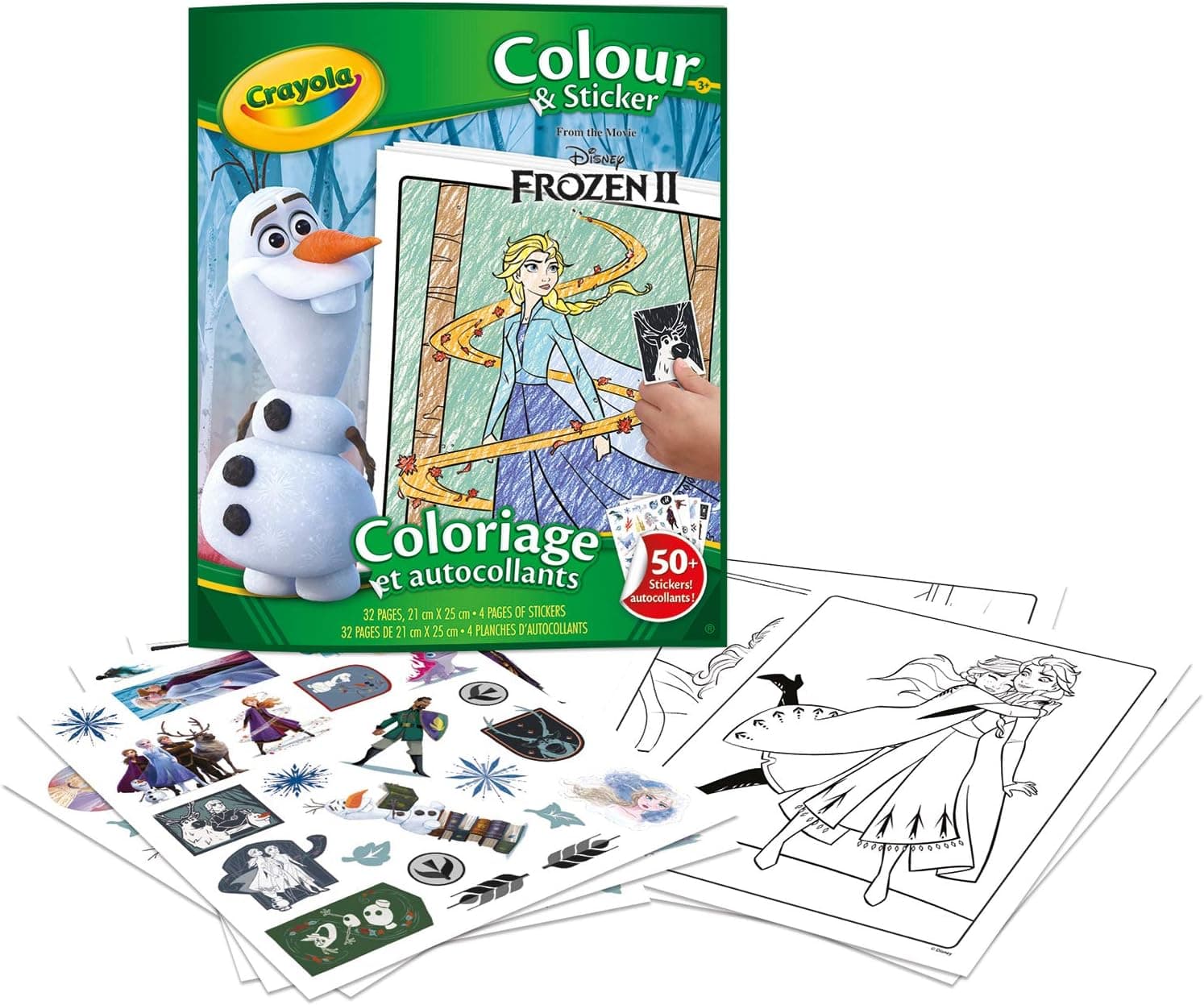 Crayola Frozen Color&Sticker Book livro / álbum de colorir - livros e páginas para colorir (livro / álbum de cores, 32 páginas, menino / menina, 3 ano(s), 8 anos(s), Disney Frozen )