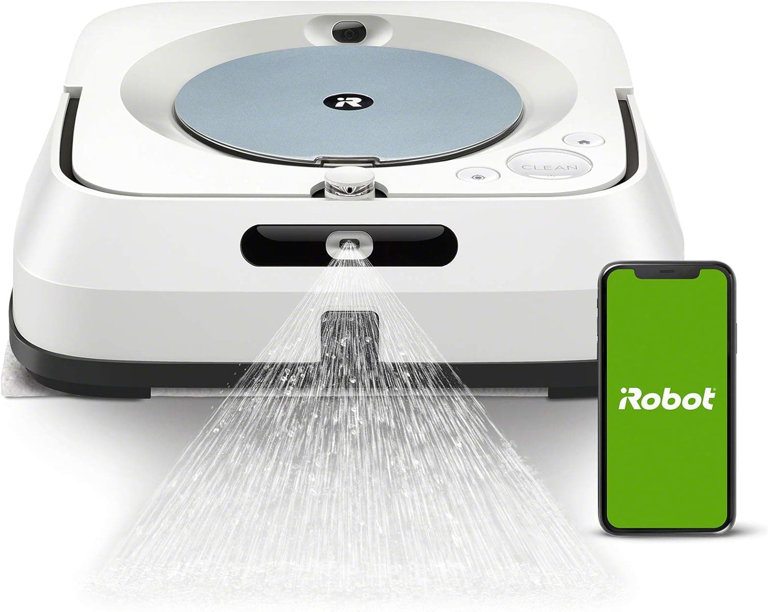 iRobot m613440 Robot lava-chão com WiFi, pulverizador de pressão e navegação superior, branco, único