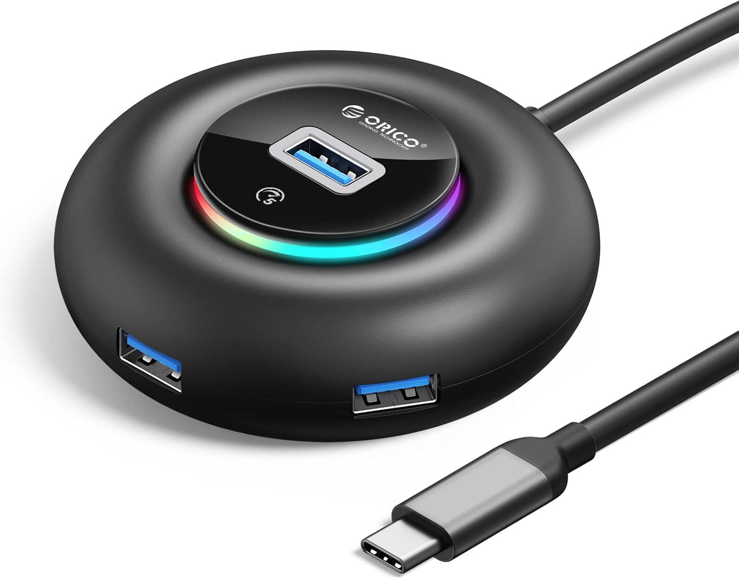USB C Hub, adaptador USB3.0 C de 4 portas com fonte de alimentação adicional para MacBook Pro 2018/2017, Chromebook, XPS, Galaxy S9/S8 e muito mais (YXR2-C3-03)