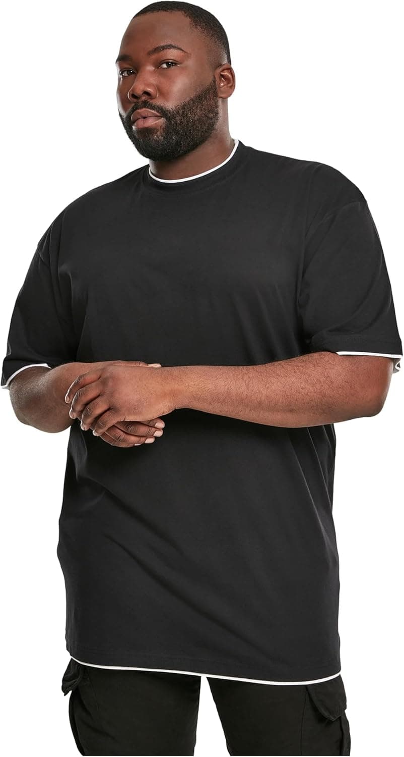 Urban Classics Contrast Tall Tee | T-shirt de manga curta em algodão com detalhes em contraste para homem