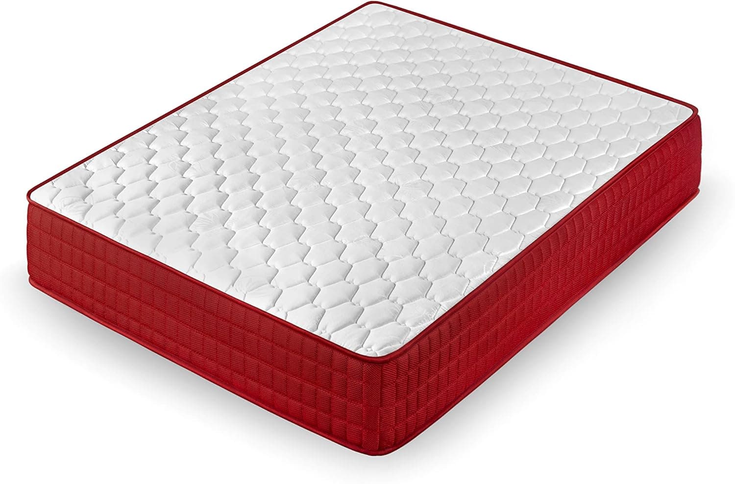 Cama express Colchão viscoelástico Thermic Plus | Equilíbrio entre firmeza e suavidade | adaptável, independente de leitos, branco e vermelho, medidas: 150 x 200 x 15 cm