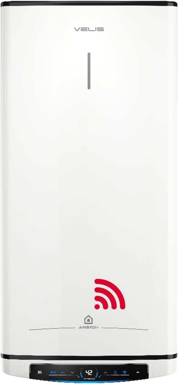 Ariston Velis Pro Wifi (ex.DUO 5 Fleck), Termo elétrico de 50 litros baixo consumo multifuncional, aquecedor de água elétrico plano com ECO-EVO 79, 7 x 27,5 x 51, 1