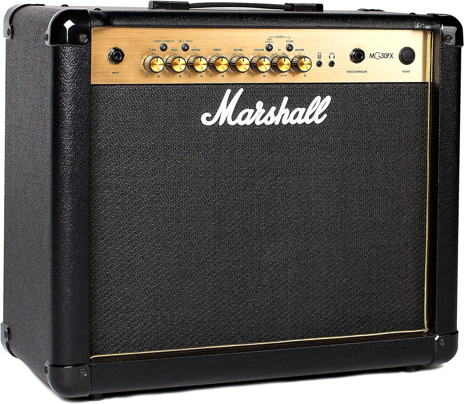 Marshall MG30GFX Amplificador combinado de guitarra com FX incorporado, prático adequado para guitarra elétrica, preto e dourado, With Effects, 30W