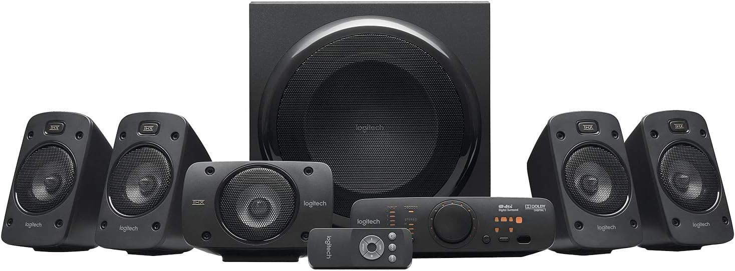 Logitech Z906 sistema de som 5.1 1000 W com certificação THX, Dolby/DTS e entradas múltiplas (preto)