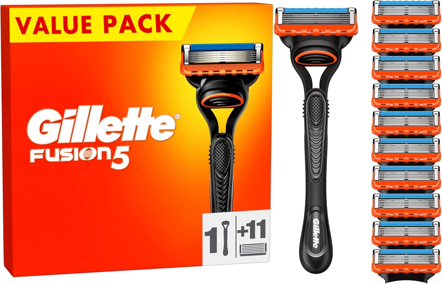 Gillette Fusion 5 máquina de barbear homem 11 lâminas de substituição (a embalagem pode variar), lâminas de barbear