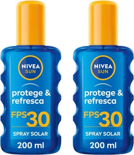 NIVEA SUN Protege & refrescante spray solar FP30, 200 ml x 2