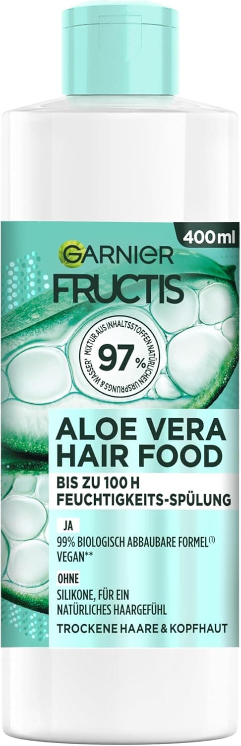 Garnier Fructis Aloe Vera Hair Food Condicionador, para cabelo normal a seco, vegano, 400 ml