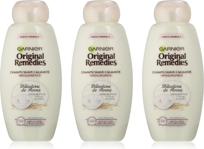 Garnier Original Remedies Delicatesse de aveia champô couro cabeludo sensível, 600 ml x 3