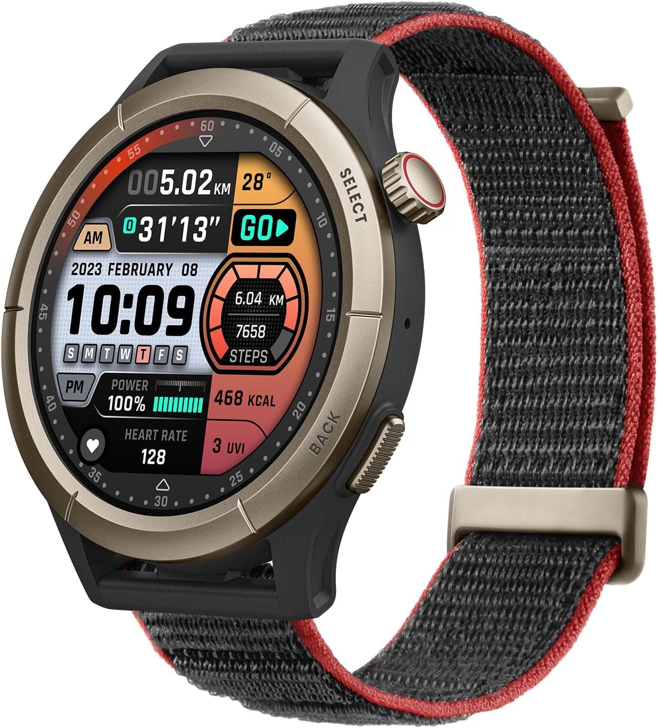Amazfit Cheetah Pro 47 mm Round Running Smart Watch com GPS de banda dupla, navegação de rotas e mapas offline, modelo de treino, monitor de frequência cardíaca, Alexa, bateria de 14 dias