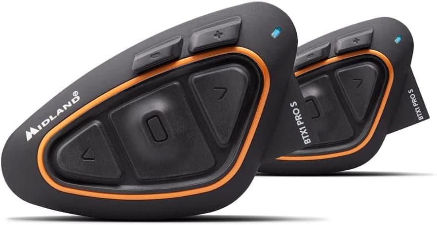 Midland BTX1 Pro S Twin C1411.05, Intercomunicador Bluetooth duplo para moto, IPX6 Waterproof, supressão de ruído, mota a motociclo, bateria 23h, 800 m de alcance, rádio FM via App