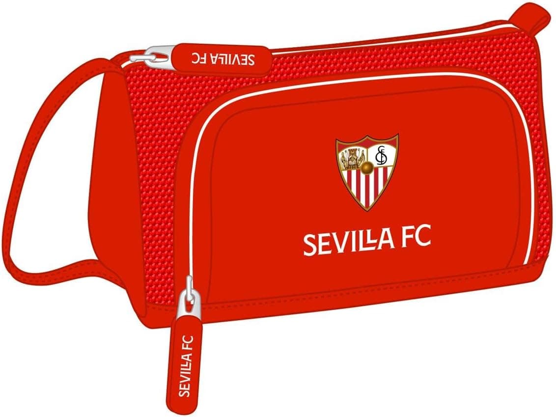 Safta, Estojo com bolso dobrável a vácuo Sevilla FC, 20 x 8,5 x 11 cm