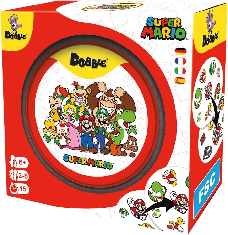 Zygomatic | Duplo Super Mario Eco Sleeve | Jogo definitivo de observação e velocidade para famílias e crianças, 6 anos, 2 a 8 jogadores, 15 minutos por jogo 