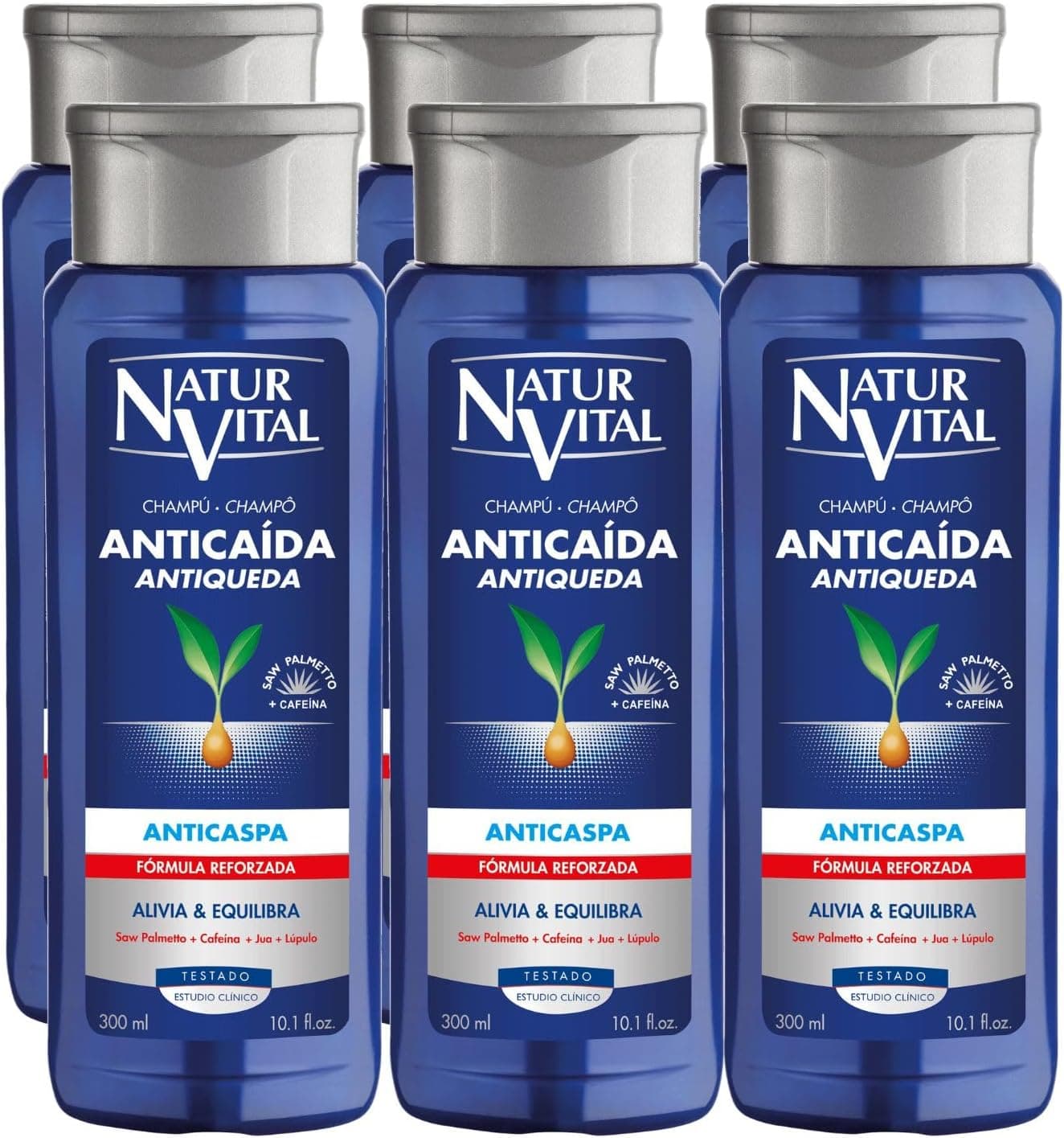 NaturVital Shampoo anti-queda e anti-caspa, 400 ml x 6