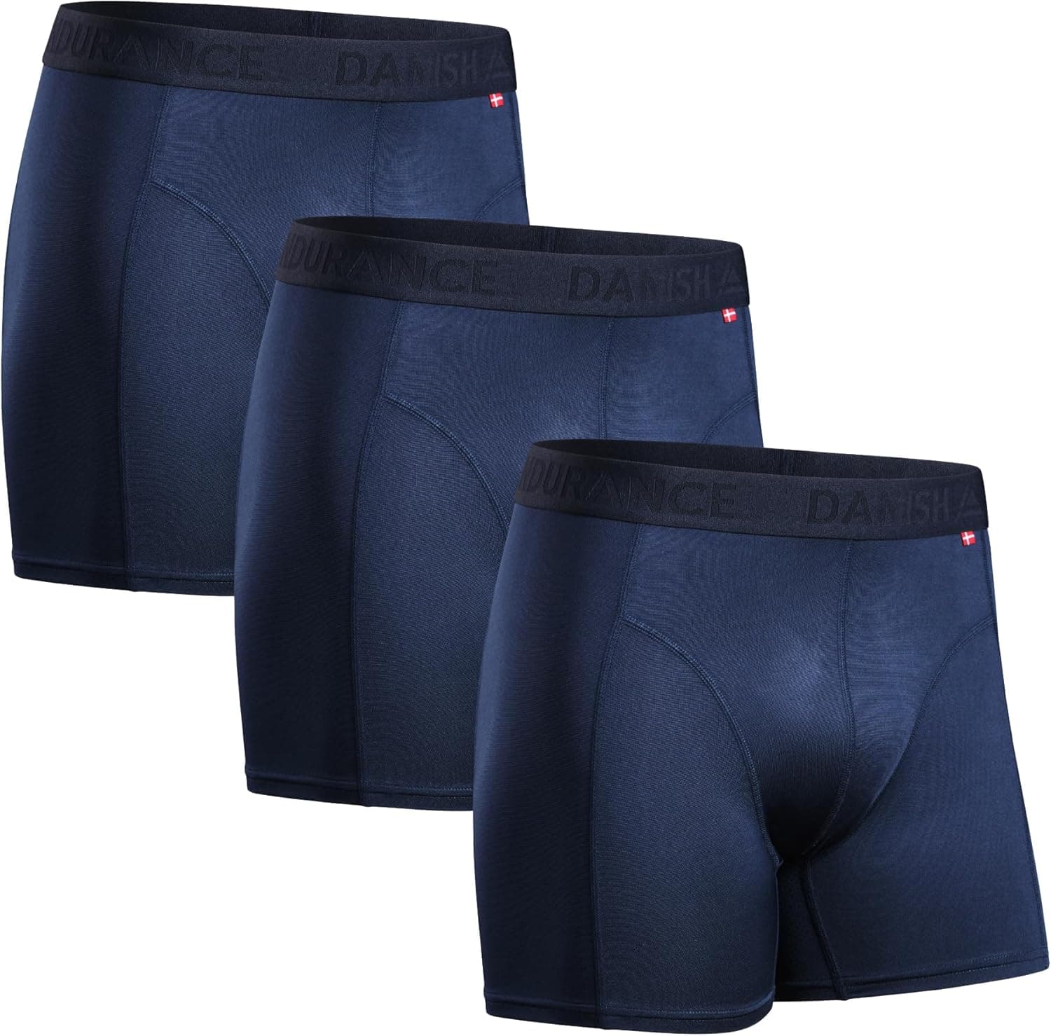 DANISH ENDURANCE Boxers para homem, justos e respiráveis, conjunto de 3 